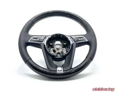 Bentley GT Speed | Bentayga 3 Spoke OEM Upgraded Customized Steering Wheel Carbon Silver Stitch Perf Grips - VR-SW-149