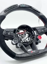 Audi R8 Coupe | Spyder | V10 Plus OEM Upgraded Steering Wheel 2016-2022 Matte Carbon Fiber                                     - VR-AUDI-R8-1620-STRWHL-MCLED - Image 2