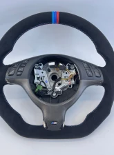 BMW M3 E46 6spd Manual OEM Upgraded Steering Wheel Alcantara M Stripe and Stitch                                     - VR-BMW-M3-E46-STRWHL-ALC - Image 8