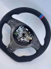 BMW M3 E46 6spd Manual OEM Upgraded Steering Wheel Alcantara M Stripe and Stitch                                     - VR-BMW-M3-E46-STRWHL-ALC - Image 2