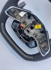 Corvette C8 OEM Upgraded Steering Wheel Gloss Carbon Preforated Grips Red Stripe                                     - VR-C8-STRWHL-GCF-RD - Image 7