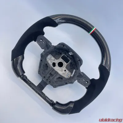 Lamborghini Urus OEM Upgraded Carbon Fiber Alcantara Italy Stripe Steering Wheel - VR-LAMB-URUS-STRWHL-IT