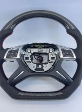 Mercedes G63 W463 OEM Upgraded Steering Wheel Gloss Carbon Red Stitching                                     - VR-G63-STRWHL-GCF - Image 9