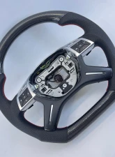 Mercedes G63 W463 OEM Upgraded Steering Wheel Gloss Carbon Red Stitching                                     - VR-G63-STRWHL-GCF - Image 2