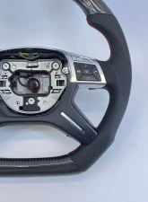 Mercedes G63 W463 OEM Upgraded Steering Wheel Gloss Carbon Red Stitching                                     - VR-G63-STRWHL-GCF - Image 9