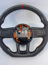 Jeep Wrangler JL | Gladiator JT OEM Upgraded Steering Wheel Carbon Fiber Red Stripe Stitch                                     - VR-JEEP-JLJT-STRWHL-CF-RD - Image 8