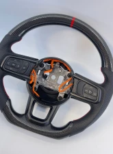 Jeep Wrangler JL | Gladiator JT OEM Upgraded Steering Wheel Carbon Fiber Red Stripe Stitch                                     - VR-JEEP-JLJT-STRWHL-CF-RD - Image 8