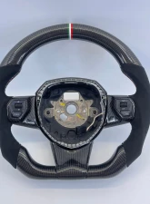 Lamborghini Urus OEM Upgraded Steering Wheel Carbon Fiber Italy Stripe Stitch Alcantara                                     - VR-LAMB-URUS-STRWHL-CF-ALC - Image 9