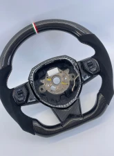 Lamborghini Urus OEM Upgraded Steering Wheel Carbon Fiber Italy Stripe Stitch Alcantara                                     - VR-LAMB-URUS-STRWHL-CF-ALC - Image 7