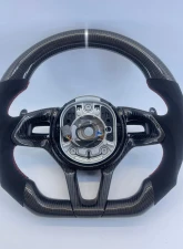 McLaren 12C 650S 570 OEM Upgraded Steering Wheel Carbon Fiber Silver Stripe Alcantara                                     - VR-MCL-570-STRWHL-CF-ALC - Image 9