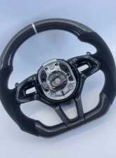 McLaren 12C 650S 570 OEM Upgraded Steering Wheel Carbon Fiber Silver Stripe Alcantara                                     - VR-MCL-570-STRWHL-CF-ALC - Image 7