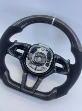 McLaren 12C 650S 570 OEM Upgraded Steering Wheel Carbon Fiber Silver Stripe Alcantara                                     - VR-MCL-570-STRWHL-CF-ALC - Image 8