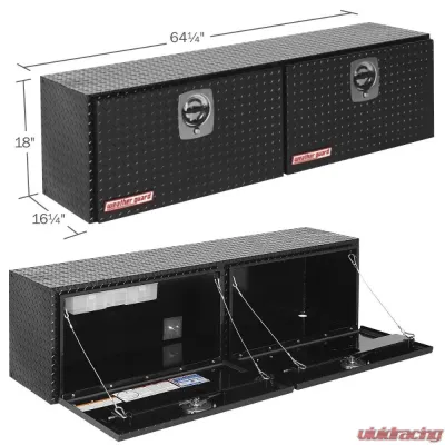 Weather Guard 64.25 Inch Super Hi-Side Aluminum Gloss Black Truck Tool Box 10.8 Cubic Foot - 365-5-02