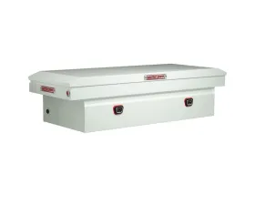Weather Guard Saddle Box, Steel, Full Extra Wide, White, 15.5 cu ft