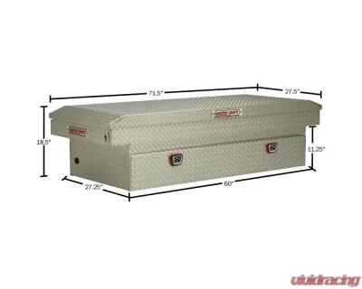 Weather Guard Saddle Box, Aluminum, Full Extra Wide, Clear, 15.5 cu ft - 117-0-04