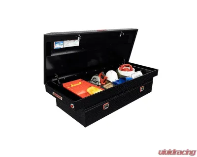 Weather Guard Saddle Box, Aluminum, Full Extra Wide, Gloss Black, 15.5 cu ft - 117-5-04