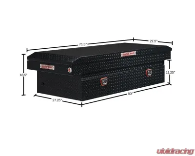 Weather Guard Saddle Box, Aluminum, Full Extra Wide, Gloss Black, 15.5 cu ft - 117-5-04