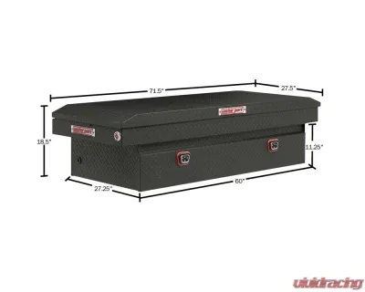 Weather Guard Saddle Box, Aluminum, Full Extra Wide, Textured Matte Black, 15.5 cu ft - 117-52-04