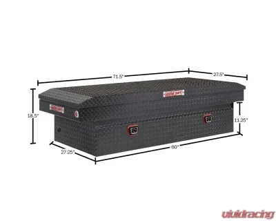 Weather Guard Saddle Box, Aluminum, Full Extra Wide, Gunmetal Gray, 15.5 cu ft - 117-6-04