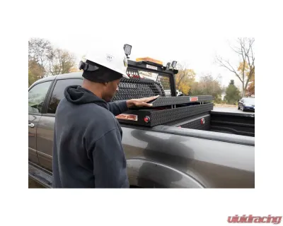 Weather Guard Saddle Box, Aluminum, Full Standard, Textured Matte Black, 11.0 cu ft - 127-52-04