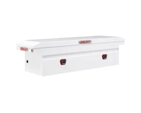 Weather Guard Saddle Box, Steel, Full Low Profile, White, 11.0 cu ft