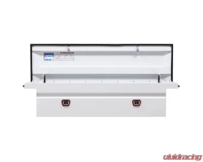 Weather Guard Saddle Box, Steel, Full Low Profile, White, 11.0 cu ft - 120-3-04