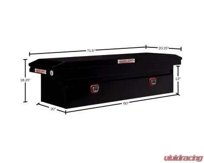 Weather Guard Saddle Box, Steel, Full Low Profile, Gloss Black, 11.0 cu ft - 120-5-04