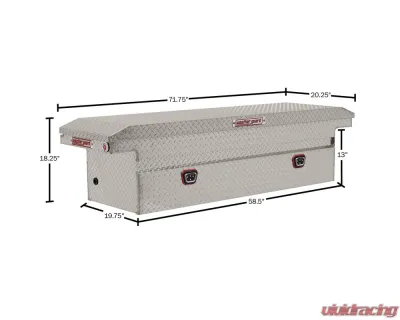 Weather Guard Saddle Box, Aluminum, Full Low Profile, Clear, 11.0 cu ft - 121-0-04