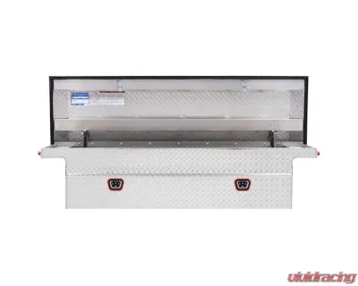 Weather Guard Saddle Box, Aluminum, Full Low Profile, Clear, 11.0 cu ft - 121-0-04