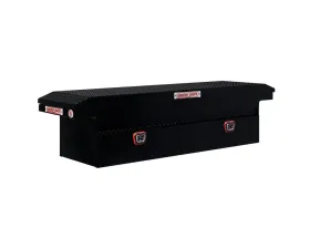 Weather Guard Saddle Box, Aluminum, Full Low Profile, Gloss Black, 11.0 cu ft