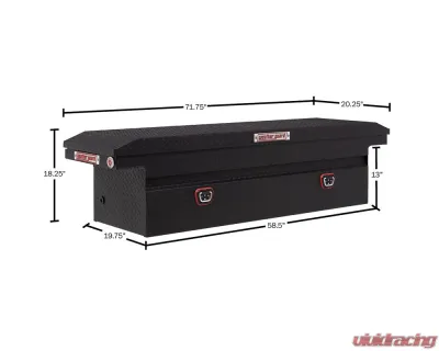 Weather Guard Saddle Box, Aluminum, Full Low Profile, Textured Matte Black, 11.0 cu ft - 121-52-04