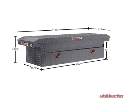 Weather Guard Saddle Box, Aluminum, Full Low Profile, Gunmetal Gray, 11.0 cu ft - 121-6-04