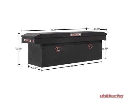 Weather Guard Saddle Box, Aluminum, Full Deep, Textured Matte Black, 15.0 cu ft - 123-52-04