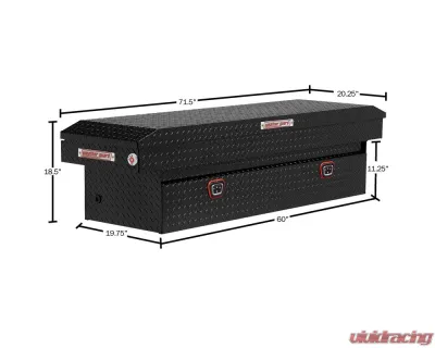 Weather Guard Saddle Box, Aluminum, Full Standard, Gloss Black, 11.0 cu ft - 127-5-04