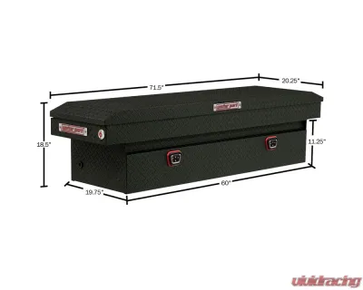 Weather Guard Saddle Box, Aluminum, Full Standard, Textured Matte Black, 11.0 cu ft - 127-52-04
