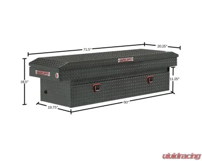 Weather Guard Saddle Box, Aluminum, Full Standard, Gunmetal Gray, 11.0 cu ft - 127-6-04