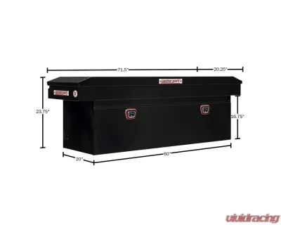 Weather Guard Saddle Box, Steel, Full Deep, Gloss Black, 15.0 cu ft - 128-5-04