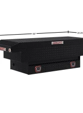 Weather Guard Saddle Box, Aluminum, Compact Low Profile, Gloss Black,  8.0  cu ft                                     - 131-5-04 - Image 2