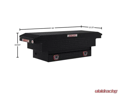 Weather Guard Saddle Box, Aluminum, Compact Low Profile, Gloss Black,  8.0  cu ft - 131-5-04