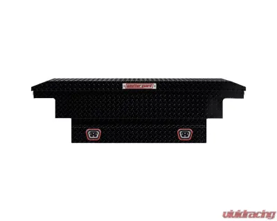 Weather Guard Saddle Box, Aluminum, Compact Low Profile, Gloss Black,  8.0  cu ft - 131-5-04