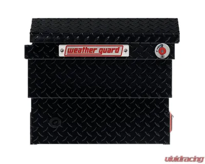 Weather Guard Saddle Box, Aluminum, Compact Low Profile, Gloss Black,  8.0  cu ft - 131-5-04