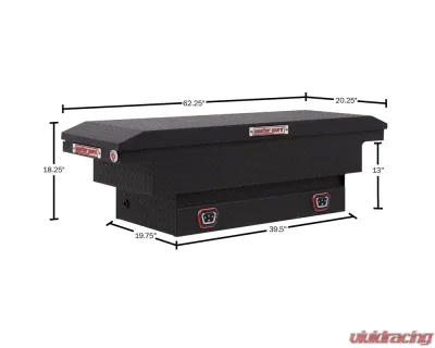 Weather Guard Saddle Box, Aluminum, Compact Low Profile, Textured Matte Black,  8.0  cu ft - 131-52-04