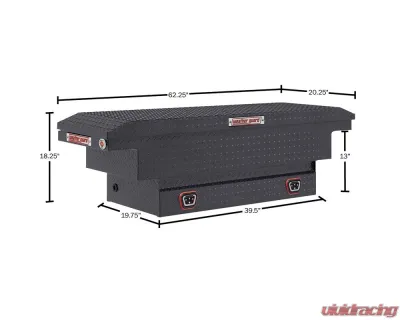 Weather Guard Saddle Box, Aluminum, Compact Low Profile, Gunmetal Gray,  8.0  cu ft - 131-6-04