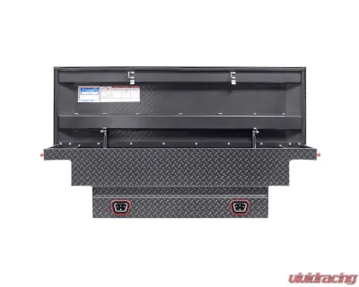 Weather Guard Saddle Box, Aluminum, Compact Low Profile, Gunmetal Gray,  8.0  cu ft - 131-6-04