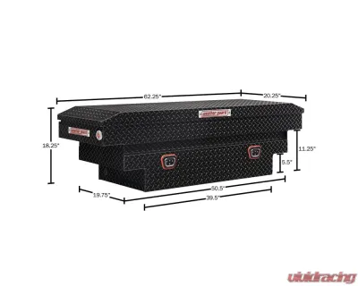 Weather Guard Saddle Box, Aluminum, Compact Deep, Gloss Black, 9.0 cu ft - 137-5-04