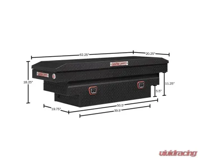 Weather Guard Saddle Box, Aluminum, Compact Deep, Textured Matte Black, 9.0 cu ft - 137-52-04