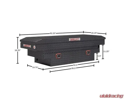 Weather Guard Saddle Box, Aluminum, Compact Deep, Gunmetal Gray, 9.0 cu ft - 137-6-04