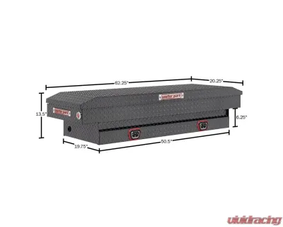 Weather Guard Saddle Box, Aluminum, Compact, Gunmetal Gray, 7.0 cu ft - 154-6-04