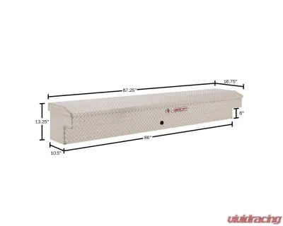 Weather Guard 87in Lo-Side Box, Aluminum, Clear, 7.0 cu ft - 164-0-04