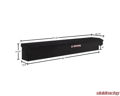 Weather Guard 87in Lo-Side Box, Aluminum, Gloss Black, 7.0 cu ft - 164-5-04